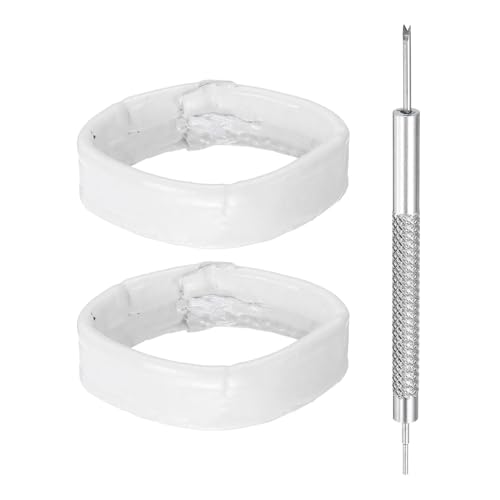 HARFINGTON Leather Watch Band Loops Replacement Watch Band Keeper Watch Strap Holder Retainer Wristwatch Strap Fastener Rings - color: White, size: 16mm
