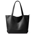 WLLWOO Soft Vegan Leather Tote Bag for Women Large Hobo Zipper Purse | Casual Shoulder Handbags Carryall for Work Daily Weekender Travel Commute - color: Black