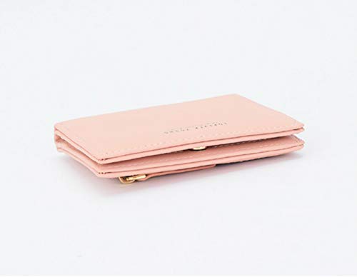 Women Wallets Small Bifold Leather Pocket Wallet Ladies Mini Short Purse - color: Pink