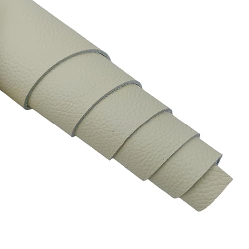 Genuine Leather Sheets, 1.1-1.5mm Thick Cowhide, - color: Apricot White 12 X 24 Square Inches