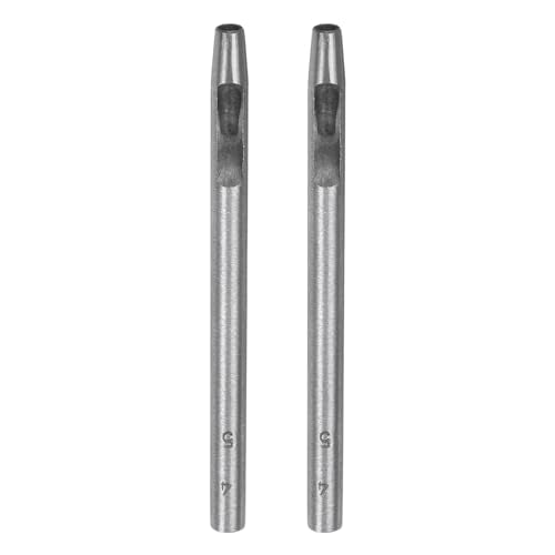 HARFINGTON 2pcs Hollow Punch for Leather 4.5mm Round Hole Punch Tool for Belt Puncher Carbon Steel Single Punch for Watch Belt Cut Leather Craft Rubber Paper Fabric Plastic Soft Material - size: 4.5mm