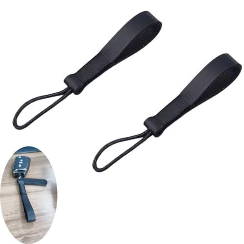 2 Pack Fob Lanyard Car Keychain Cowhide Leather Non-metallic Key Strap String Handmade Pendant Chain Loop Ring for Car Keys Bag Case Cover Holder