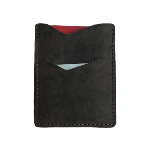 Front Pocket Card Case Slim Wallet Card Holder for Men & Women Minimalist Leather Wallet Card Holder Distressed Gifts - color: Olive