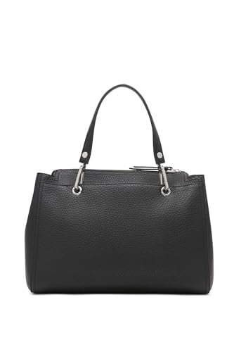Calvin Klein Women's Organization Satchel - color: Black/Silver Hampton Pebble