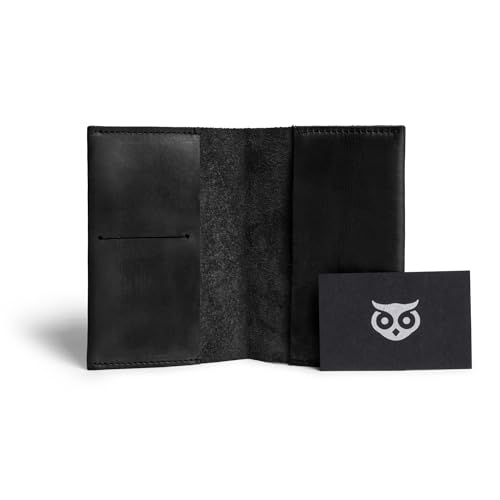 Hide & Drink, Passport Case With Credit Card Slot, Bills Holder, Traveler Essentials, Full Grain Leather, Handmade (Charcoal Black) - color: Charcoal Black