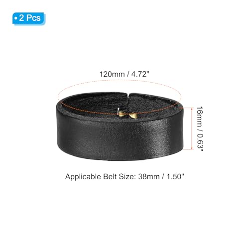 PATIKIL Leather Loop Keeper, Leather Loops Belt Keeper Loops Retainer Straps Replacement, - color: Black, size: 1.6"/1.7"