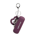 Royal Bagger Mini Lipstick Bag for Women, Genuine Cow Leather Kiss Lock Pouch, Key Holder with Keychain, Heart Mirror 3286 - color: Purple