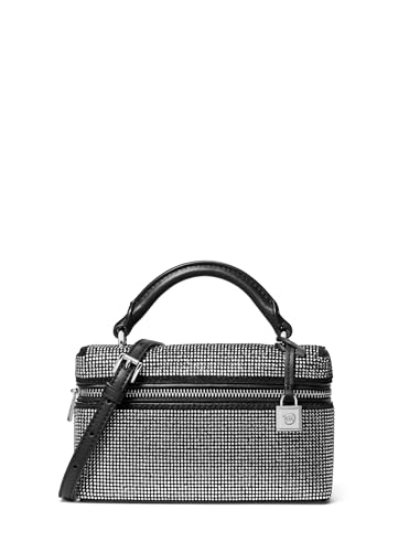 Michael Kors Jana Extra Small Top Handle Crossbody Bag - color: Silver-tone Hardware/Rhinestone Hot Fix/Black