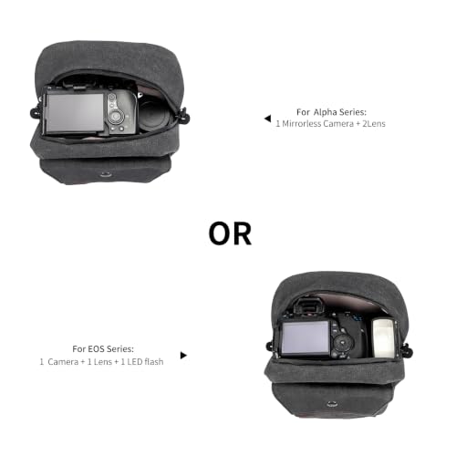 TULLIO Camera Bag Small Sling Crossbody Chest Pack for DSLR Mirrorless - color: Black Gray II, size: Small