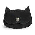 Hide & Drink, Cat Shape Wallet Handmade from Full Grain Leather - Charcoal Black - color: Charcoal Black