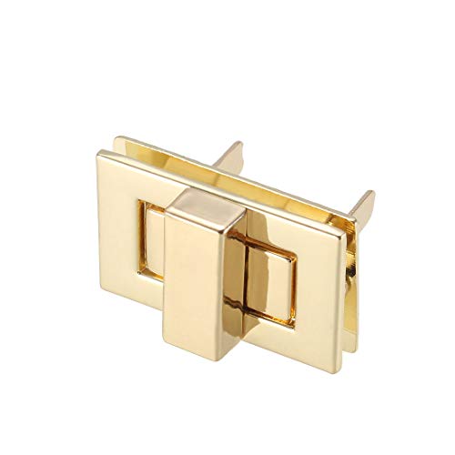 uxcell Rectangular Purses Twist Lock 32mmx20mm Clutches Light Gold 1 Set