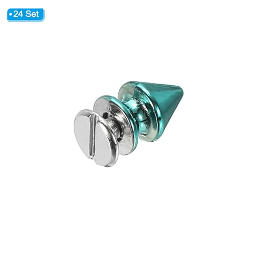 PATIKIL 12mm Studs for Clothing, 24 Sets Spikes for Clothes Studs and Spikes Leather Rivets Metal Cone Punk Spikes Screw Posts with Hole Puncher for Leather Jacket Fabric, Dark Blue - color: Dark Blue