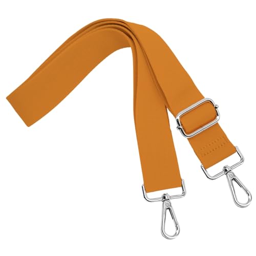 S&loyoe Thickened Solid Color Purse Straps Replacement Crossbody Bag Strap Adjustable Wide Guitar Straps for Handbags 1.5inch - color: Orange silver buckle