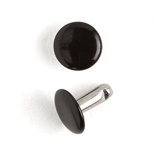 4mm, 6mm, 8mm Double Cap Rivets, Metal Button Round, Rapid Rivet, Rivet Studs for Purse Bags Handbags Shoes Belts Leather Craft DIY (50pcs) (8x8mm, Black) - color: Black, size: 8x8mm