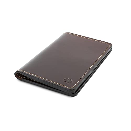 Leather Passport Holder for Men | Made in USA | 3.5" x 5.5" Field Notes Cover | Whiskey Barrel Brown - color: Whiskey Barrel Brown
