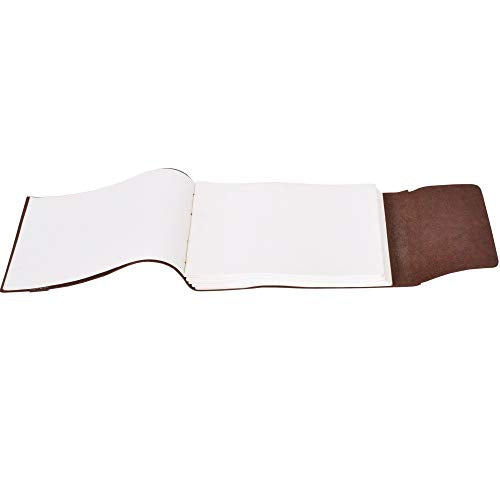 Leather Drawing Journal Daily Travel Diary, Antique Handmade Vintage Bound Rustic Writing Notebook, Genuine Leather- Quality Unlined/Blank Cream Paper, Art Sketchbook, 7x10 Inches-Brown - style: 7x10 Inches - Cream Unlined