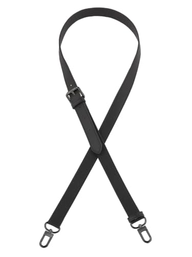 IBWell Genuine Leather Strap Replacement Crossbody Adjustable with Shoulder Strap Pads for Travel Duffel Bags - color: Black-gun Buckle