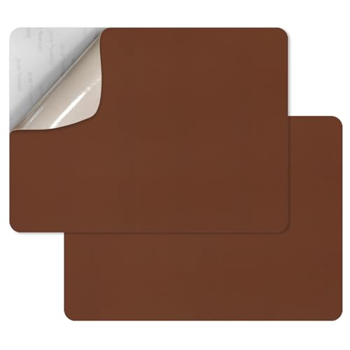 SYLVASS Self Adhesive Leather Repair Patches for Couch, Sofas, Furniture, Car Seats, Office Chairs, Pack of 2 Brown - color: Brown