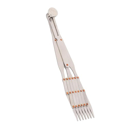 Equal Distance Measuring Ruler, Stainless Steel Equidistant Ruler, Equal Space Divider with 5 Teeth (No Lock) or 7 Teeth (with Lock) Leather Belt Sewing Gauge for Craft Pleat Button Spacing Grommet - size: 7 Teeth with Lock Function