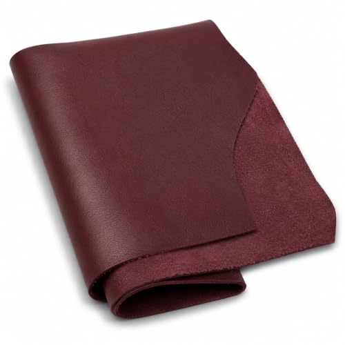 Reed Leather Hides - Cow Skins (8 inches X 11 Inches, Burgundy) | Arts and Crafts - color: Burgundy, size: 0.6 Square Foot