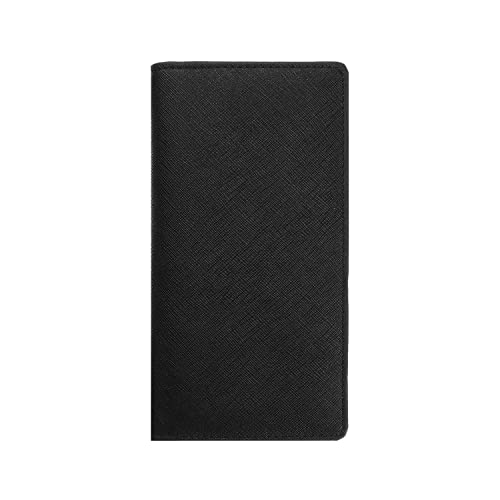 Leather Checkbook Cover for Men Women RFID Blocking by GNEGNI - color: Cross Black