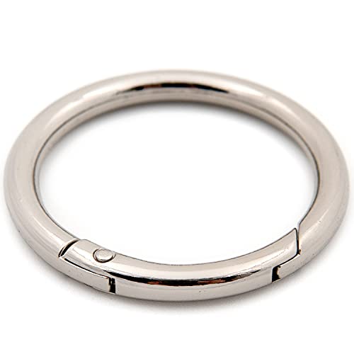 O Ring Spring Opening Snap Trigger Clip Buckle 2 PCS Charm Purse Making (Silver,2") - color: Silver, size: 2"
