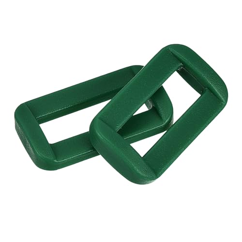 uxcell 16Pcs Plastic Rectangle Ring, Rectangle Slide Buckle, Webbing Belt Buckle Slide Loop for DIY Backpack Purse Strap - color: Dark Green, size: 1 1/2"