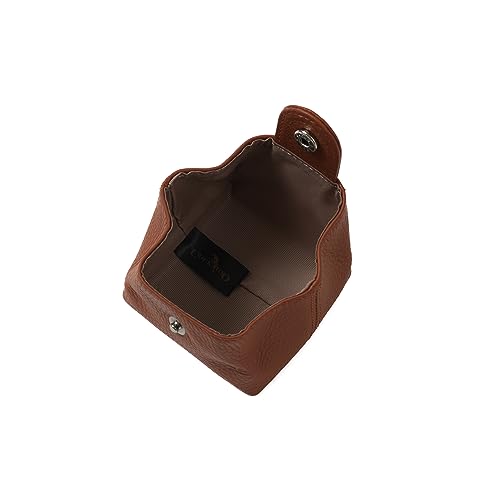 Cockatoo Genuine Leather Coin Pouch Change Holder, Mini Snap Pocket Wallet for Men Women (Aurora Red, Set of L&S) - color: Aurora Red, size: Set (Large & Small)