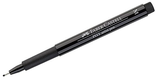 Faber-Castell Art & Graphic Pitt Artist Pen Metallic 1.5 India Ink Pen, Black, Single Pitt Pen, for Art, Craft, Drawing, Sketching, Home, School, University, Colouring - color: Black