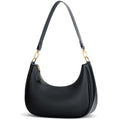 KKXIU Small Shoulder Bag for Women Mini Clutch Purses Cute Hobo Handbags | Classic Trendy Retro Underarm Crossbody Bag with Detachable Straps, Vegan Leather, Zipper Closure - color: Black