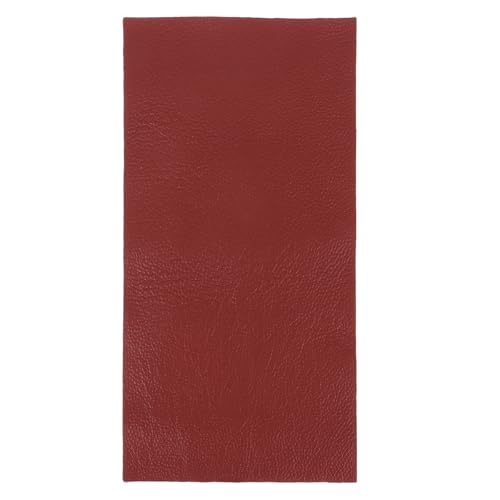 MECCANIXITY Thick Full Grain Leather Sheet, 23.6 x 11.8 Inch Natural Cow Leather 1.5-1.8 mm Fabric Pieces for DIY Craft Furniture Office Belts Notebook Covers,Deep Red - color: Deep Red, size: 23.6 x 11.8 Inch