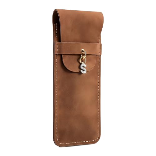 Personalized Initial PU Suede Pen Pouch - Office and Professional Storage Accessory, Ideal Gift for Coworkers (S) - color: S