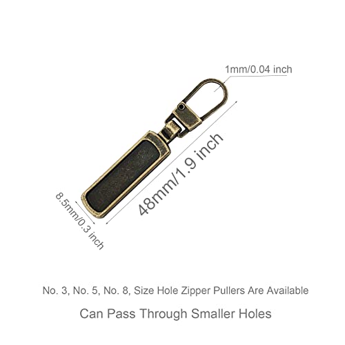 Mizeer Zipper Pull Replacement for Small Holes Zipper, Detachable Zipper Tab Repair for Clothing Jackets Boots - color: 4pcs Bronze