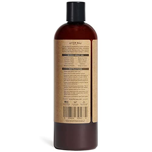 Otter Wax Leather Cleaner & Conditioner | All-Natural Conditioning Oil for Boots, Furniture Auto Seats Jackets Shoes & Bags - size: 5 Fl Oz