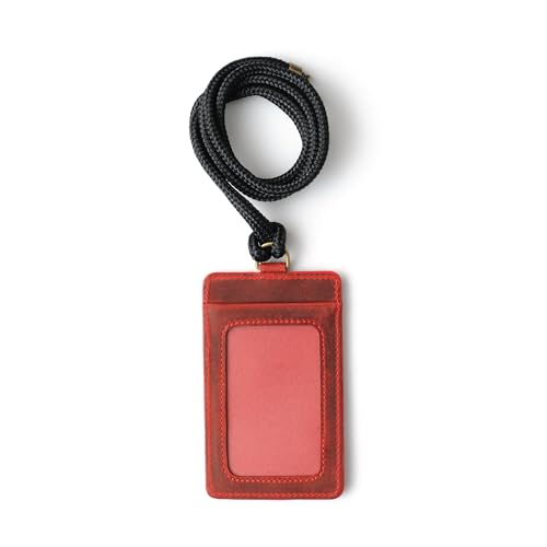 Handmade Leather Card Holder Wallet, Leather Minimalist Wallet with ID Card Holder, Slim Bifold ID Wallet - color: Red