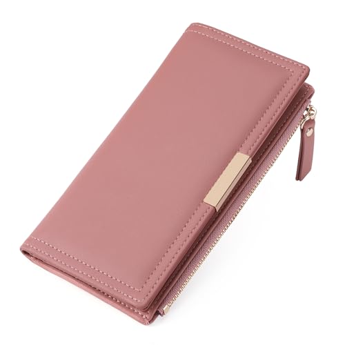 Slim Women's Wallet Ladies Credit Card Holder Bifold RFID Blocking - color: A04 Pink