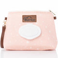 Bumco Portable Diaper Clutch Bag with Built-In Baby Wipes Dispenser | Airtight refillable wet wipes dispenser container. Portable travel pouch holder for quick baby cleanups on the go. - color: Dusty Pink