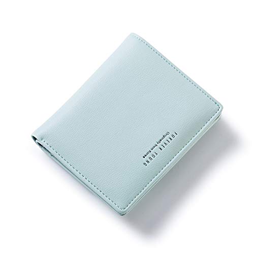 Women Wallets Small Bifold Leather Pocket Wallet Ladies Mini Short Purse - color: Light Green