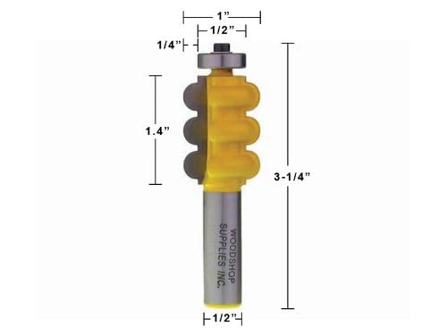 YONICO Furniture Molding and Trim Router Bits 3/16-Inch Radius Triple Flute 1/2-Inch Shank 16160 - style: 3/8" Triple Flute - 1/2" Shank