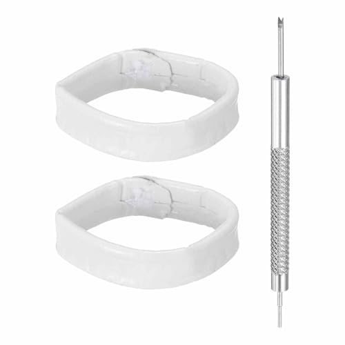 HARFINGTON Leather Watch Band Loops Replacement Watch Band Keeper Watch Strap Holder Retainer Wristwatch Strap Fastener Rings - color: White, size: 18mm