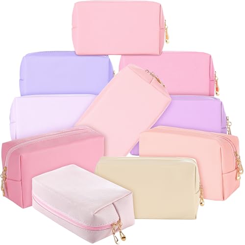 Sanwuta 9 Pcs Makeup Bags Bulk Toiletry Case,Pink Purple Series - color: Pink Purple Series