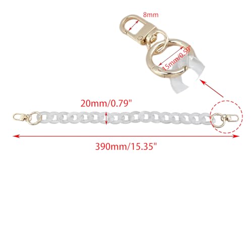 DIY Acrylic Resin Replacement Chain - color: White Ghost Color;40cm