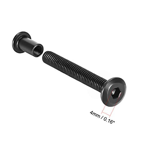 uxcell Screw Post Fit for 5/16" 8mm Hole Dia Male M6x50mm Black 10 Sets - size: 50mm