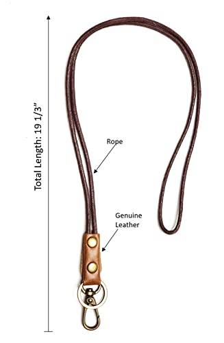Genuine Real Leather ID Badge Holder with Lanyard & Retractable Reel, Top Grain Leather Vertical ID Holder & Lanyard, Gold Metal Keyring (Blue) - color: 15 Id Holder & Lanyard - Blue
