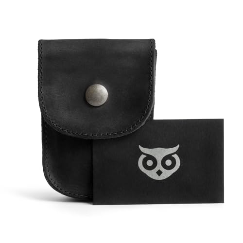 Hide & Drink, Holster Pouch, Durable EDC Waist Bag for Coins, Pocket Wallet, Headphones, Personal Items, Conveniently Attaches to Belt, Full Grain Leather, Handmade - color: Charcoal Black
