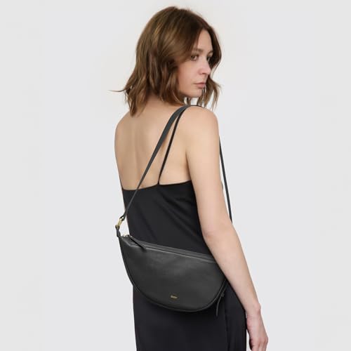 Kattee Leather Crossbody Purses for Women, Small Sling Bag, Women's Shoulder Handbags with Adjustable Strap - color: Black