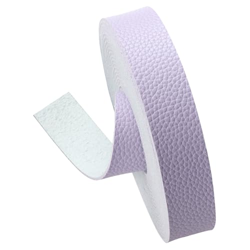 picheng Faux Leather Strap 1 Inches Wide Lychee Texture Leather Straps for Crafts, 200 Inches Long Faux Leather Strips - color: Light Purple