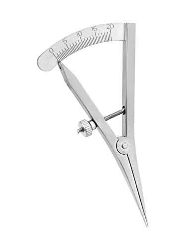 QWORK 3.5" Adjustable Marking Gauge Mini Edge Press, Professional Carpenter Pencil Compass, Precision Spring Dividers Calipers Compass Measuring, Pitch Gauge DIY Leather Craft Tool
