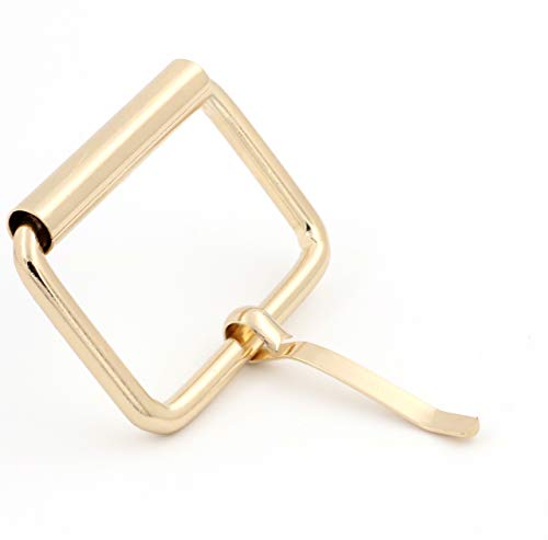 BIKICOCO Roller Buckle, 1-1/2'' x 1'' Heel Rolling Bar Buckles for Bags Leather Webbing Straps - color: Light Gold X 20 Pcs