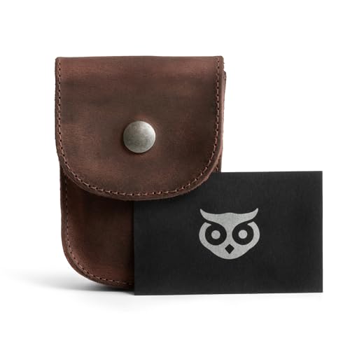 Hide & Drink, Holster Pouch, Durable EDC Waist Bag for Coins, Pocket Wallet, Headphones, Personal Items, Conveniently Attaches to Belt, Full Grain Leather, Handmade - color: Bourbon Brown